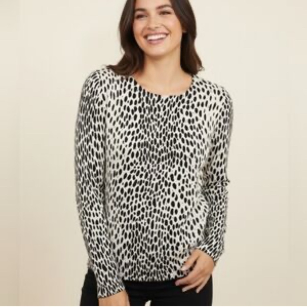 J. Crew Mercantile 100% Cotton Animal Print Teddie Sweater Size M